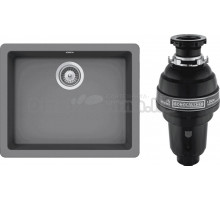 Комплект Мойка Schock Quadro 701049U 60 (N-100) Cristalite баварский камень + Измельчитель Bone Crusher BC 1000-AS