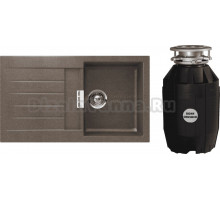 Комплект Мойка Schock Signus 45D (D-100) Cristadur бронза + Измельчитель Bone Crusher BC 810-AS