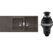 Комплект Мойка Schock Signus 80D (D-200) Cristadur бронза + Измельчитель Bone Crusher BC 1000-AS