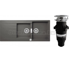 Комплект Мойка Schock Signus 80D (D-200) Cristadur серебристый камень + Измельчитель Bone Crusher BC 810-SL Slim Line