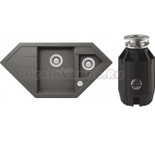 Комплект Мойка Schock Signus 90C (C-150) Cristadur серебристый камень + Измельчитель Bone Crusher BC 910-AS