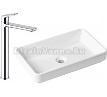 Комплект Накладная раковина Lavinia Boho Bathroom Sink Slim 33311004 + Смеситель Wellsee ICON! for life 182306000 хром