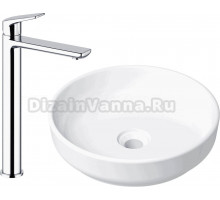 Комплект Накладная раковина Lavinia Boho Bathroom Sink Slim 33311005 + Смеситель Wellsee ICON! for life 182306000 хром