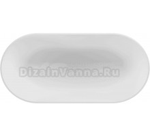 Ванна из искусственного камня Vincea VBT-4S04MW 170x80 см, отдельностоящая, матовая белая, овальная, со сливом-переливом, с донным клапаном