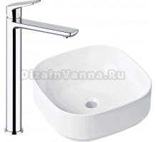 Комплект Накладная раковина Lavinia Boho Bathroom Sink Slim 33311006 + Смеситель Wellsee ICON! for life 182306000 хром