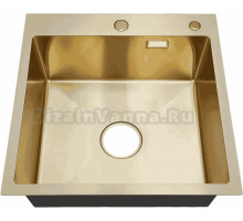 Мойка кухонная РМС MR-5050G c корзиной и дозатором, золото