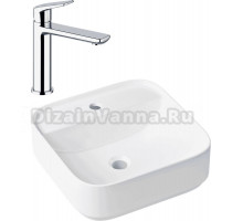 Комплект Накладная раковина Lavinia Boho Bathroom Sink Slim 33311007 + Смеситель Wellsee ICON! for life 182301000 хром