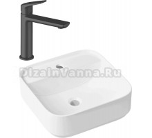 Комплект Накладная раковина Lavinia Boho Bathroom Sink Slim 33311007 + Смеситель Wellsee ICON! for life 182302000 матовый черный