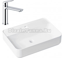 Комплект Накладная раковина Lavinia Boho Bathroom Sink Slim 33311008 + Смеситель Wellsee ICON! for life 182301000 хром