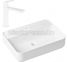 Комплект Накладная раковина Lavinia Boho Bathroom Sink Slim 33311008 + Смеситель Wellsee ICON! for life 182305000 матовый белый