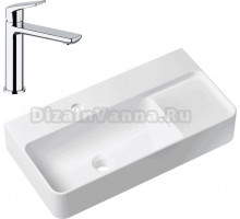 Комплект Накладная раковина Lavinia Boho Bathroom Sink Slim 33311011 + Смеситель Wellsee ICON! for life 182301000 хром