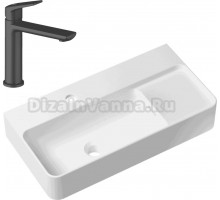 Комплект Накладная раковина Lavinia Boho Bathroom Sink Slim 33311011 + Смеситель Wellsee ICON! for life 182302000 матовый черный