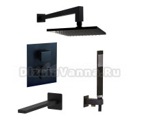 Комплект для ванной Paffoni Elle KITLEQ519NO120 С ВНУТРЕННЕЙ ЧАСТЬЮ, черный матовый