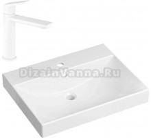 Комплект Раковина Lavinia Boho Bathroom Sink 33311012 + Смеситель Wellsee ICON! for life 182305000 матовый белый