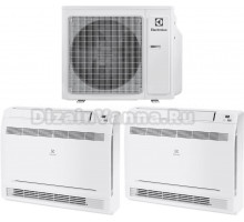 Мультисплит-система Electrolux Super Match ERP R32 EACO/I-36 FMI-4/N8_ERP на две комнаты (35 м2 + 50 м2), консольного типа