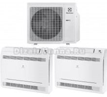 Мультисплит-система Electrolux Super Match ERP R32 EACO/I-36 FMI-4/N8_ERP на две комнаты (50 м2 + 50 м2), консольного типа