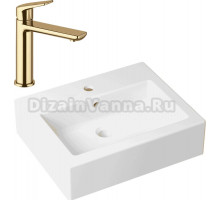 Комплект Накладная раковина Lavinia Boho Bathroom Sink 33311014 + Смеситель Wellsee ICON! for life 182303000 золото