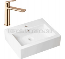 Комплект Накладная раковина Lavinia Boho Bathroom Sink 33311014 + Смеситель Wellsee ICON! for life 182304000 розовое золото