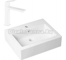 Комплект Накладная раковина Lavinia Boho Bathroom Sink 33311014 + Смеситель Wellsee ICON! for life 182305000 матовый белый
