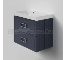 Тумба под раковину La Fenice CUBO Twin Blu Grigio синяя матовая 80 см Черная ручка