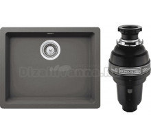 Комплект Мойка Schock Soho 700985U 60 (N-100) Cristadur серебристый камень + Измельчитель Bone Crusher BC 1000-AS