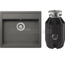 Комплект Мойка Schock Vero 60 (N-100) Cristadur серебристый камень + Измельчитель Bone Crusher BC 910-AS