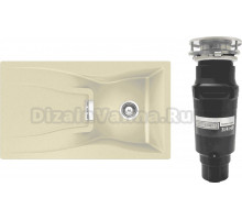 Комплект Мойка Schock Waterfall 45D (D-100) Cristadur аворио + Измельчитель Bone Crusher BC 910-SL-Slim Line