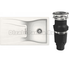 Комплект Мойка Schock Waterfall 45D (D-100) Cristadur поларис + Измельчитель Bone Crusher BC 610-AS