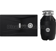 Комплект Мойка Schock Waterfall 45D (D-100) Cristadur пуро + Измельчитель Bone Crusher BC 810-AS