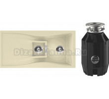 Комплект Мойка Schock Waterfall 60D (D-150) Cristadur аворио, интегрированная + Измельчитель Bone Crusher BC 910-AS