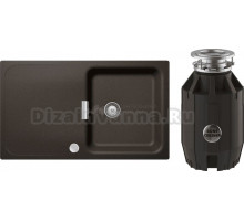 Комплект Мойка Schock Wembley 50D Cristadur бронза + Измельчитель Bone Crusher BC 910-AS