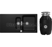 Комплект Мойка Schock Wembley 60D Cristadur магма + Измельчитель Bone Crusher BC 810-AS