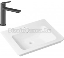 Комплект Раковина Lavinia Boho Bathroom Sink 33312009 + Смеситель Wellsee ICON! for life 182302000 матовый черный