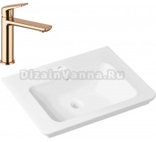 Комплект Раковина Lavinia Boho Bathroom Sink 33312009 + Смеситель Wellsee ICON! for life 182304000 розовое золото