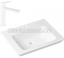 Комплект Раковина Lavinia Boho Bathroom Sink 33312009 + Смеситель Wellsee ICON! for life 182305000 матовый белый