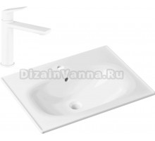 Комплект Раковина Lavinia Boho Bathroom Sink 33312010 + Смеситель Wellsee ICON! for life 182305000 матовый белый
