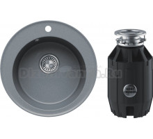 Комплект Мойка Tolero Classic R-108 грей + Измельчитель Bone Crusher BC 910-AS
