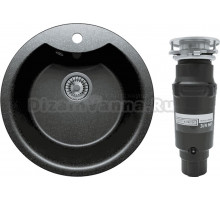 Комплект Мойка Tolero Classic R-108E уголь + Измельчитель Bone Crusher BC 910-SL-Slim Line
