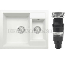Комплект Мойка Tolero Classic R109/923 белая + Измельчитель Bone Crusher BC 910-SL-Slim Line