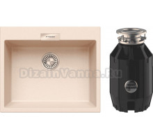 Комплект Мойка Tolero Loft TL-580 саванна + Измельчитель Bone Crusher BC 910-AS