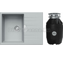 Комплект Мойка Tolero Loft TL-650 платина + Измельчитель Bone Crusher BC 810-AS