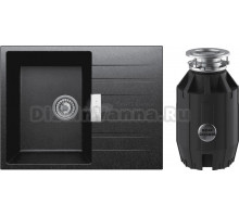 Комплект Мойка Tolero Loft TL-650 уголь + Измельчитель Bone Crusher BC 910-AS