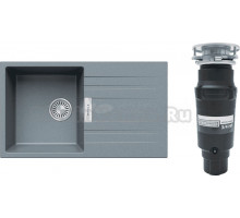 Комплект Мойка Tolero Loft TL-750 грей + Измельчитель Bone Crusher BC 910-SL-Slim Line