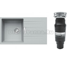 Комплект Мойка Tolero Loft TL-750 платина + Измельчитель Bone Crusher BC 910-SL-Slim Line