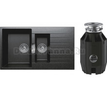 Комплект Мойка Tolero Loft TL-860 уголь + Измельчитель Bone Crusher BC 910-AS