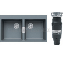 Комплект Мойка Tolero Loft TL-862 грей + Измельчитель Bone Crusher BC 910-SL-Slim Line