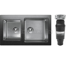 Комплект Мойка Tolero Twist TTS-840 уголь + Измельчитель Bone Crusher BC 910-SL-Slim Line