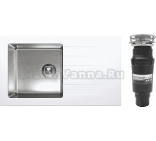 Комплект Мойка Tolero Twist TTS-860 туман + Измельчитель Bone Crusher BC 910-SL-Slim Line