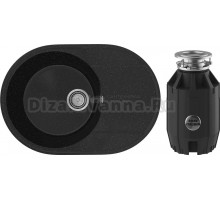 Комплект Мойка Practik PR-M 610-004 черный оникс + Измельчитель Bone Crusher BC 910-AS