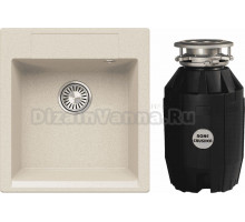 Комплект Мойка Polygran Argo 460 кремовая + Измельчитель Bone Crusher BC 810-AS